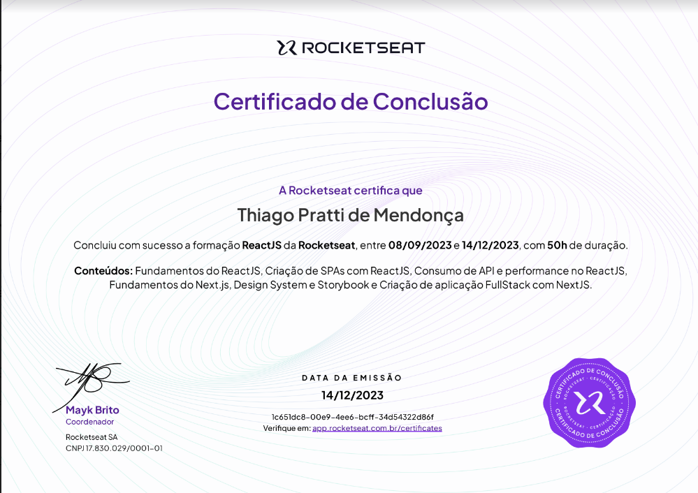 Certificado React.js