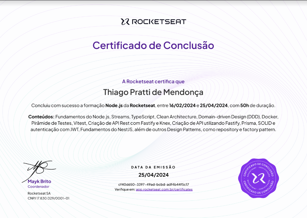 certificado Node